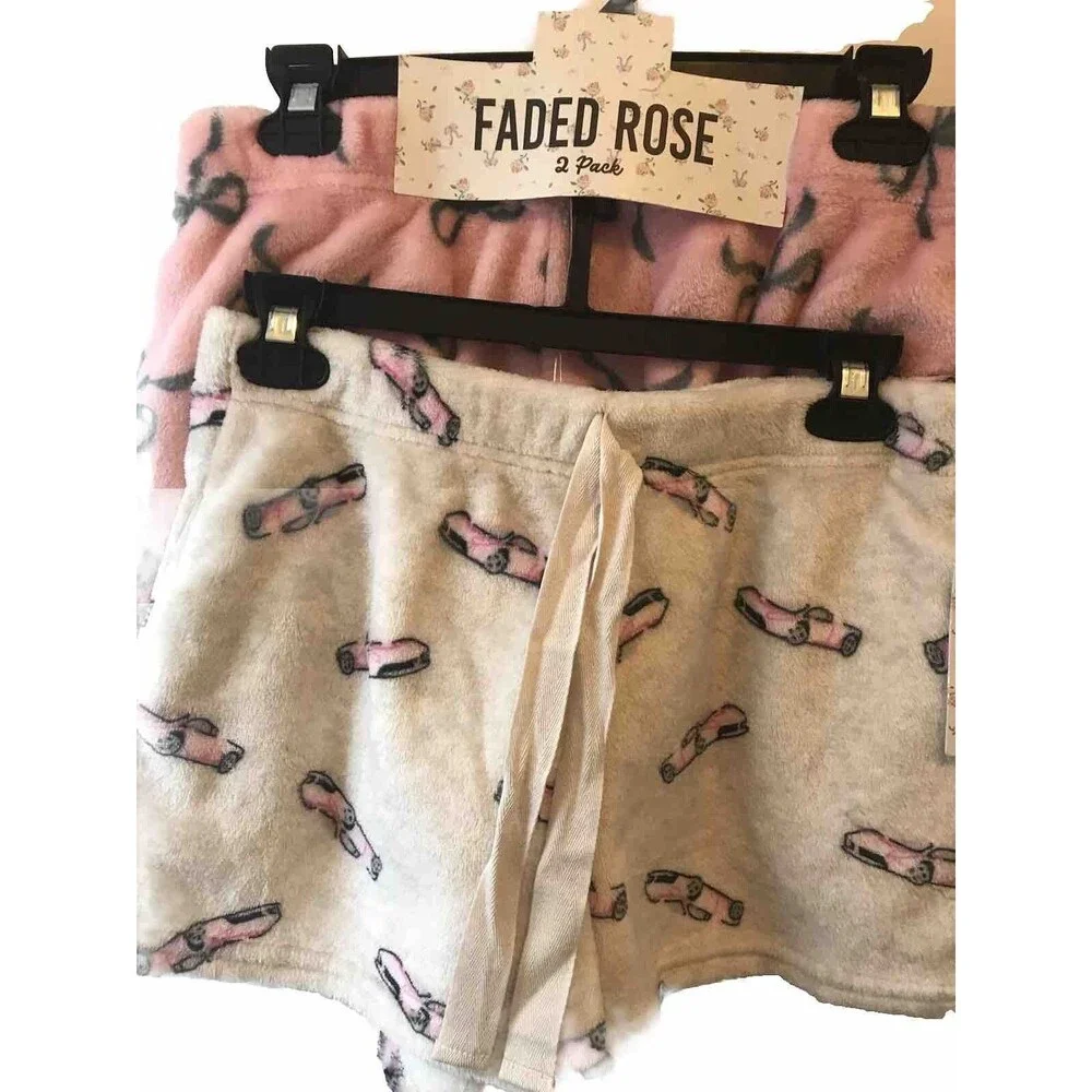 Fade Rose Women’s  Pajamas Shorts Size M Pink/ Ivory Color Intimate  Sleepwear - Picture 12 of 13